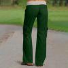 Cargo Pants Women with Flap Pockets High Waisted Side Tie Hem Straight Leg Drawstring Hiking Pants for Travel Joggers(1B-AG, L) view 2