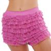 Adoeren Women Lolita Bloomers Cute Ruffle Layered Lace Pumpkin Shorts Sexy Micro Bottoms Y2k Booty Boy Shorts Maid Pettipants(Micro Rosy Pink,S)