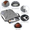 BROTOU Soccer Drawstring Backpack, Basketball Bag, Volleyball Football Bags with Ball and Shoe Compartment (1- Reflective strip, Gray) view 2