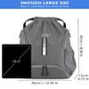 BROTOU Soccer Drawstring Backpack, Basketball Bag, Volleyball Football Bags with Ball and Shoe Compartment (1- Reflective strip, Gray) view 4