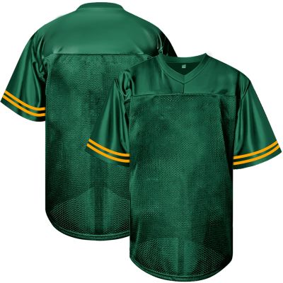Atonmore Men Blank Plain Football Jersey, Adult Hip Hop Hipster Short Sleeve Mesh Pullover Shirts,Custom Sports Uniforms for Party(Green,Large)