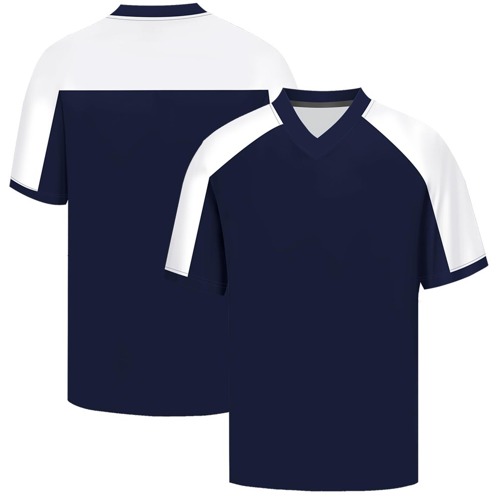 Atonmore Men Blank Plain Football Jersey, Adult Hip Hop Hipster Short Sleeve Mesh Pullover Shirts,Custom Sports Uniforms for Party(GE-Dark Blue,XX-Large)