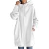 COTECRAM Long Hoodies For Women Oversized Long Sleeve Zip Up Hooded Sweatshirts Womens Fashion 2024 Fall Jackets Trendy Lightweight Fleece Coats Casual Winter Warm Outerwear (C White,Large) view 1
