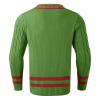 Men's V Neck Sweater Striped Cable Knit Pullover Sweater Casual Long Sleeve Twist Patterned Sweaters Green view 4