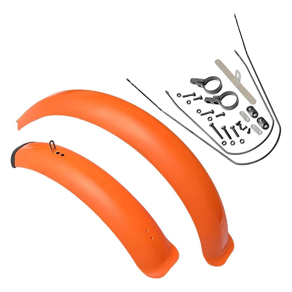 MWYDMA Bike Fender20" x4.0 Bike Fenders Fat Tire Mud Guards Fender Set Full Coverage Mud Guard Cycling Fender Kit(20x4.0 Orange)