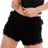 Adoeren Women Lolita Bloomers Cute Ruffle Layered Lace Pumpkin Shorts Sexy Micro Bottoms Y2k Booty Boy Shorts Maid Pettipants(Micro Black,L) view 1