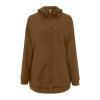 Long Sweatshirts For Women With Zipper Plus Size Casual Long Sleeve Hooded Jackets Trendy Comfy Full Zip Up Fleece Hoodie Coats 2024 Winter Warm Outdoor Outerwear With Pockets (B Coffee,5X-Large) view 3