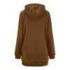 Long Sweatshirts For Women With Zipper Plus Size Casual Long Sleeve Hooded Jackets Trendy Comfy Full Zip Up Fleece Hoodie Coats 2024 Winter Warm Outdoor Outerwear With Pockets (B Coffee,5X-Large) view 4