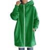 COTECRAM Long Hoodies For Women Oversized Long Sleeve Zip Up Hooded Sweatshirts Womens Fashion 2024 Fall Jackets Trendy Lightweight Fleece Coats Casual Winter Warm Outerwear (C Dark Green,Large) view 1