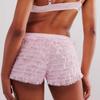Adoeren Women Lolita Bloomers Cute Ruffle Layered Lace Pumpkin Shorts Sexy Micro Bottoms Y2k Booty Boy Shorts Maid Pettipants(Mini Pink Purple,M) view 3