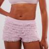 Adoeren Women Lolita Bloomers Cute Ruffle Layered Lace Pumpkin Shorts Sexy Micro Bottoms Y2k Booty Boy Shorts Maid Pettipants(Mini Pink Purple,M) view 4