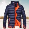 Men's Warm Winter Jacket - Full Zip Puffer Quilted Insulated Puffy Jacket view 3