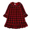 Toddler Girls Plaid Sleep Dress Christmas Button Down Long Sleeve Ruffle oungeear Cute Sweet (Red, 5-6 Years) view 1