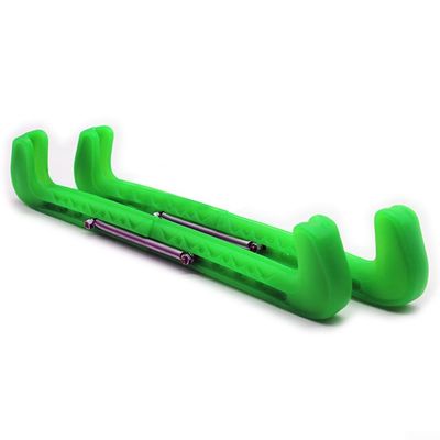 1 Pair Adjustable Ice Skate Blade Covers, Plastic Hockey Skate Protective Guards(green)