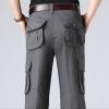 Dgoopd Cargo Pants for Men Straight Leg Stretch Waist Pants Casual Cotton Pants Lightweight Jogger Pants with Pockets Gray view 3