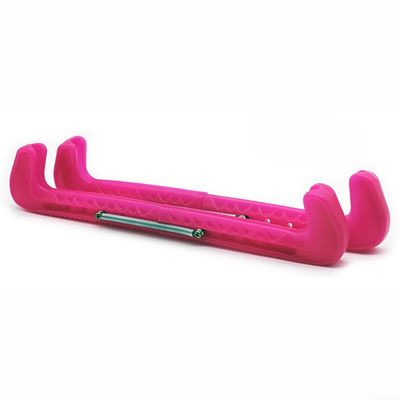1 Pair Adjustable Ice Skate Blade Covers, Plastic Hockey Skate Protective Guards(pink)