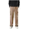 Dgoopd Straight Leg Cargo Pants for Men Casual Stretch Waist Pants Lightweight Cotton Joggers Athletic Workout Pants Khaki view 2