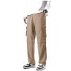 Dgoopd Straight Leg Cargo Pants for Men Casual Stretch Waist Pants Lightweight Cotton Joggers Athletic Workout Pants Khaki view 4