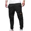 Dgoopd Cargo Pants for Men Work Stretch Pants Big and Tall Elastic Waist Pants Athletic Workout Joggers Outdoor Hiking Pants Black view 1