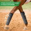 HEEPDD 4Pcs Fine Mesh Horse Boots, Breathable Mesh Horse Boots Horse Leg Wraps Horse Leggings for of Legs Against Bites Rubs and Scratches (Black) view 4