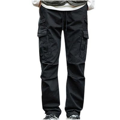 Dgoopd Cargo Pants for Men Casual Jogger Pants Elastic Waist Sweatpants Lightweight Hiking Pants Big and Tall Joggers Black