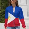 Philippines Flag Womens Zip-Up Long Sleeve Fall Sweatshirts Jackets with Pockets Loose Clothes L view 4