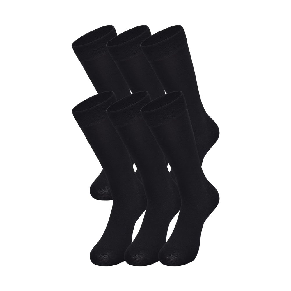 GAP Mens Crew Socks, Multi-Pack Adult Socks, Soft & Stretchy, Black (6-Pack), One Size