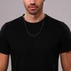 Giftall Black Stainless Steel Chain Necklace for Men 4 MM Square Rolo Chains Round Box Chain Necklace for Women 20 Inches view 2