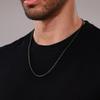 Giftall Black Stainless Steel Chain Necklace for Men 4 MM Square Rolo Chains Round Box Chain Necklace for Women 20 Inches view 3