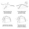 SOUUXIU 1Piece Canopy Tent/2PCS Door Net/Door Curtain for Canopy Waterproof Sun Protection Easy to Install for Camping Picnic Backpacking view 4
