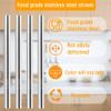 4-Pcs Metal Straws Reusable Compatible Owala water bottle 24 oz 32 oz with 2 Straw Cleaner, Steel Replacement Straws Parts, Reduce Straw Replacement view 2