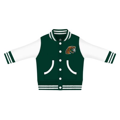 Creative Knitwear College Baby NCAA Officially Licensed Letterman Varsity Jacket - Florida A&M Logo - Hunter - 4T