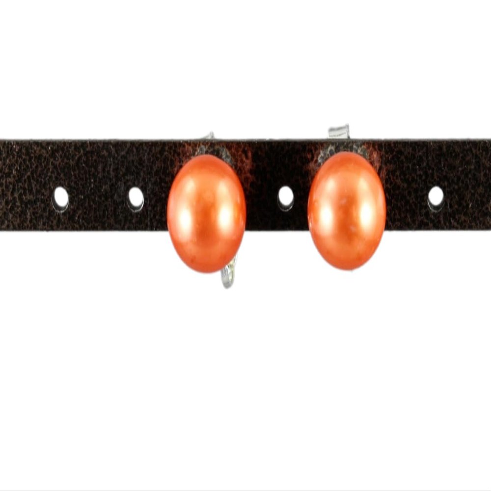 Orange Faux Pearl Clip On Earrings Big Bead Pendant Clips Earrings Lightweight Statement Earrings Lightweight for Women Fashion Jewelry LPV1935