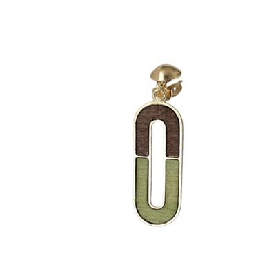 Brown Green Clip On Earrings Pendant Clips Earrings Lightweight 2 5/8" Long Statement Earrings Lightweight for Women Fashion Jewelry LPV2275