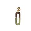 Brown Green Clip On Earrings Pendant Clips Earrings Lightweight 2 5/8" Long Statement Earrings Lightweight for Women Fashion Jewelry LPV2275 view 1