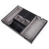 GALPADA Multifunctional Pu Leather Desktop Storage Box Organizer for Phone Keys Glasses Compartment Compartmentalized Design for Use Black view 1