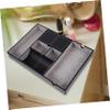 GALPADA Multifunctional Pu Leather Desktop Storage Box Organizer for Phone Keys Glasses Compartment Compartmentalized Design for Use Black view 4