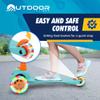 Outdoor Cruiser 3-Wheel Kids Scooter  with Lean-to-Steer Technology, Led Lighted Wheel, 4-Level Adjustable Height T-bar Handle, Support Kids Up to 150 Lbs, for Boys & Girls Ages 3-8, Aqua and Orange view 3