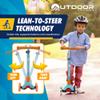 Outdoor Cruiser 3-Wheel Kids Scooter  with Lean-to-Steer Technology, Led Lighted Wheel, 4-Level Adjustable Height T-bar Handle, Support Kids Up to 150 Lbs, for Boys & Girls Ages 3-8, Aqua and Orange view 4