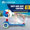 Outdoor Cruiser 3-Wheel Kids Scooter  with Lean-to-Steer Technology, Led Lighted Wheel, 4-Level Adjustable Height T-bar Handle, Support Kids Up to 150 Lbs, for Boys & Girls Ages 3-8, Blue and Red view 3