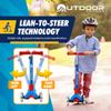 Outdoor Cruiser 3-Wheel Kids Scooter  with Lean-to-Steer Technology, Led Lighted Wheel, 4-Level Adjustable Height T-bar Handle, Support Kids Up to 150 Lbs, for Boys & Girls Ages 3-8, Blue and Red view 4