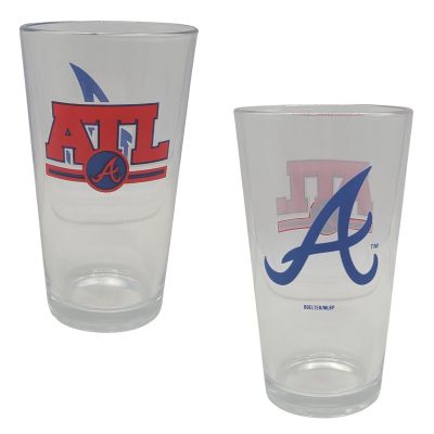 Boelter Brands Licensed MLB Letterman 16oz Pint Glass (Atlanta Braves)