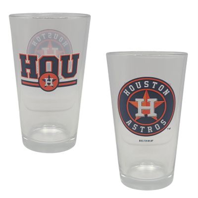 Boelter Brands Licensed MLB Letterman 16oz Pint Glass (Houston Astros)