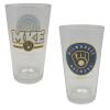 Boelter Brands Licensed MLB Letterman 16oz Pint Glass (Milwaukee Brewers) view 1
