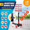 Outdoor Cruiser 3-Wheel Kids Scooter  with Lean-to-Steer Technology, Led Lighted Wheel, 4-Level Adjustable Height T-bar Handle, Support Kids Up to 150 Lbs, for Boys & Girls Ages 3-8, Black and Red view 2
