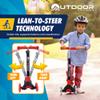 Outdoor Cruiser 3-Wheel Kids Scooter  with Lean-to-Steer Technology, Led Lighted Wheel, 4-Level Adjustable Height T-bar Handle, Support Kids Up to 150 Lbs, for Boys & Girls Ages 3-8, Black and Red view 4