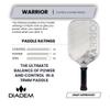 Diadem Warrior Pickleball Paddle | 3X L-Core Hybrid Nomex Polymer Honeycomb Core, Grit Paint Surface for Spin, Control and Power | Indoor/Outdoor | USAPA Approved (Ghost) view 2
