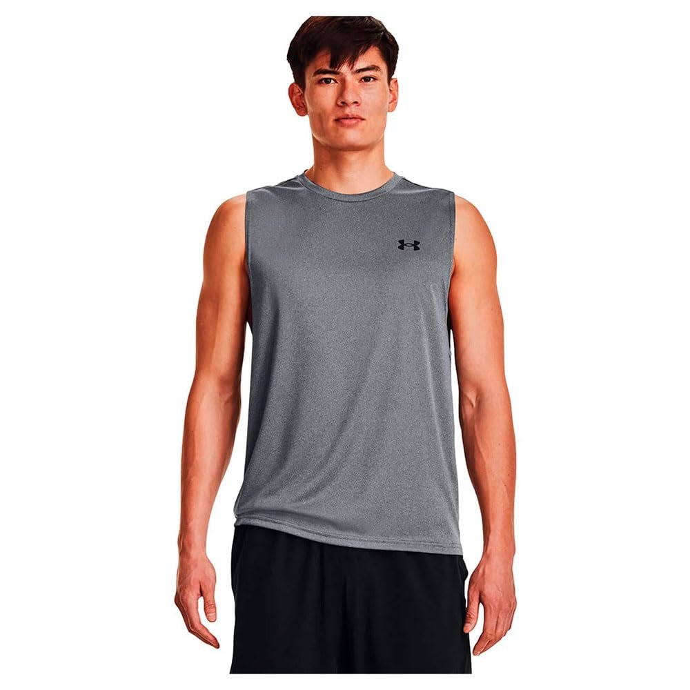 Under Armour Men's Velocity Muscle Tank Top, (012) Pitch Gray Light Heather / / Black, Medium