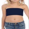 Kurve Girls Bandeau Tube Bra - Strapless Bandeau Bra,UV Protective Fabric UPF50+, Dark Navy, Age (4-8) view 1