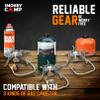 10 Pcs Smokey Camp Backpacking Cooking Set with Stove & Adapter - 2 Pots Large Medium 1 Kettle 1 Large Pan 1 Stove 2 Adpater, Compact Non-Stick Camping Cookware Mess Kit, All in One (with Kettle) view 4